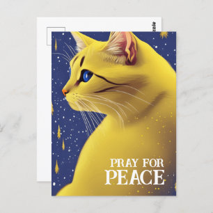 Postal Hermoso gato amarillo con ojos azules - ucrania