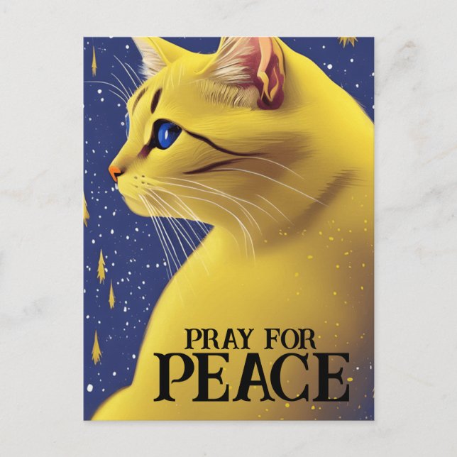 Postal Hermoso gato amarillo con ojos azules - ucrania (Anverso)