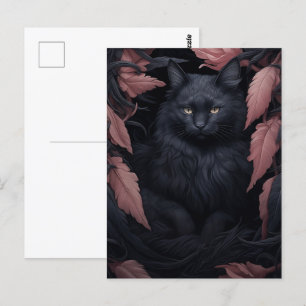Postal Hermoso gato negro