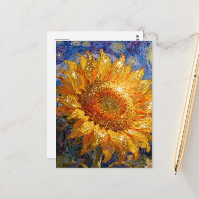 Postal Hermoso Girasol (Anverso/Reverso In Situ)