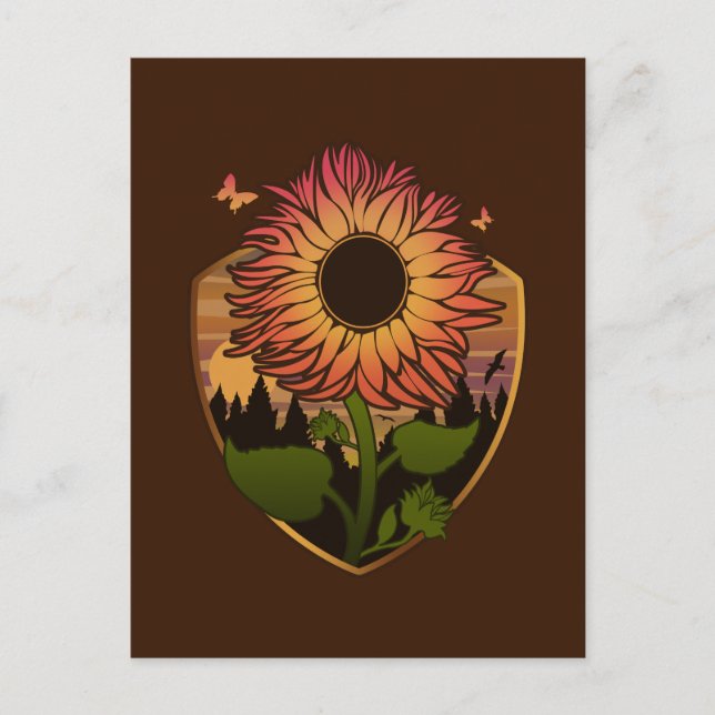 Postal Hermoso girasol (Anverso)
