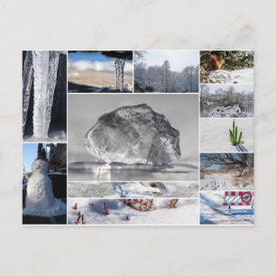 Postal ¡Hermoso hielo, nieve y sentimientos de invierno!