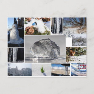 Postal ¡Hermoso hielo, nieve y sentimientos de invierno!
