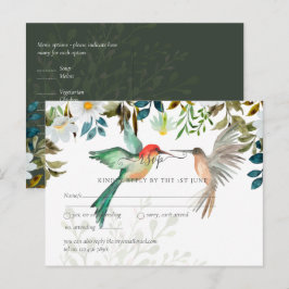 Postal Hermoso HUMMINGBIRDS Pareja Boda