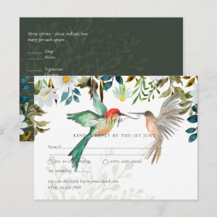 Postal Hermoso HUMMINGBIRDS Pareja Boda
