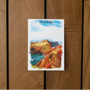 Postal Hermoso Ilustracion de Madeira con vistas panorámi