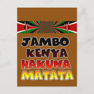 Postal Hermoso Jambo Kenia Hakuna Matata Arte Encantador
