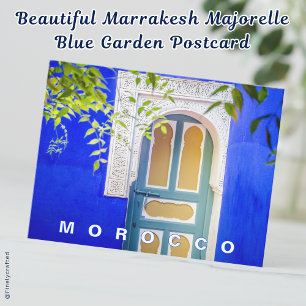 Postal Hermoso Jardín Azul de Marrakesh Majorelle