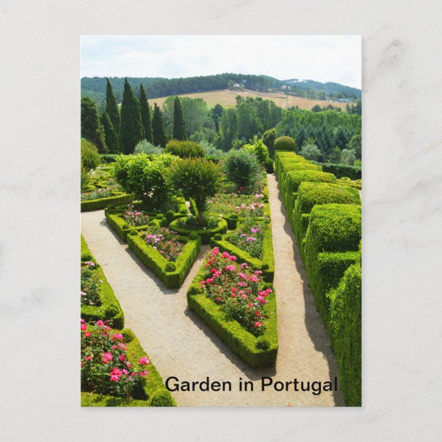Postal Hermoso jardín en Portugal (Anverso)