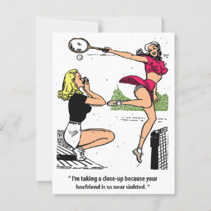 Postal Hermoso jugador de tenis, humor, cosecha