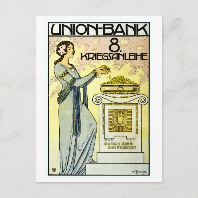 Postal Hermoso Jugendstil austriaco Art Nouveau (Anverso)