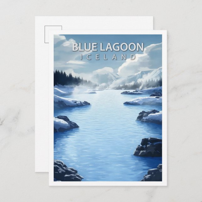 Postal Hermoso lugar Blue Lagoon Islandia Viaje (Anverso / Reverso)