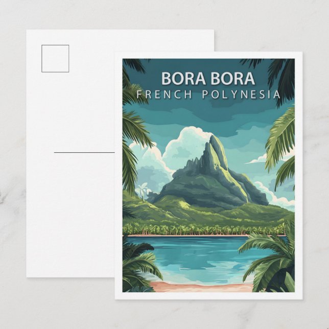 Postal Hermoso lugar Bora Bora Francesa Polinesia Viaje (Anverso / Reverso)