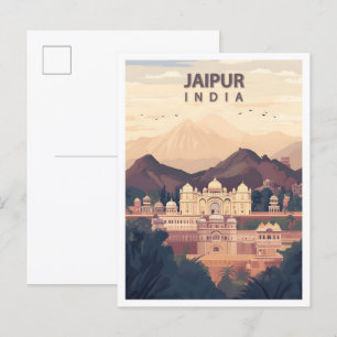 Postal Hermoso lugar de viaje en Ilustracion de Jaipur In