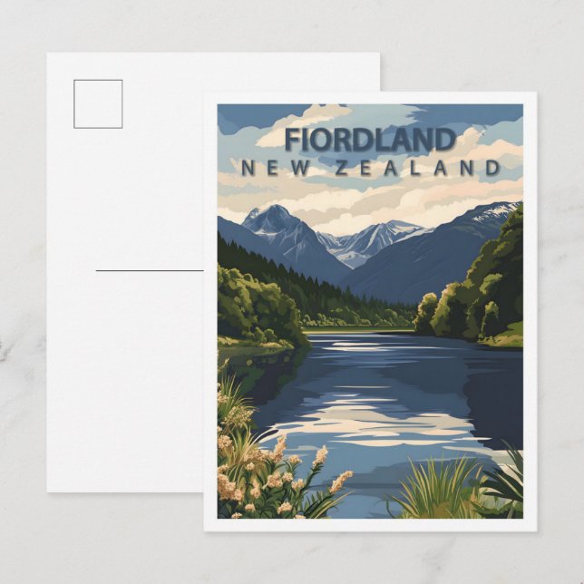 Postal Hermoso lugar Fiordland New Zealand Travel (Anverso / Reverso)