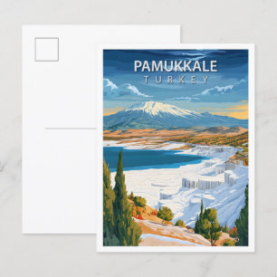 Postal Hermoso lugar Pamukkale Turquía viajes de arte