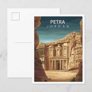 Postal Hermoso lugar Petra Jordan Art Travel