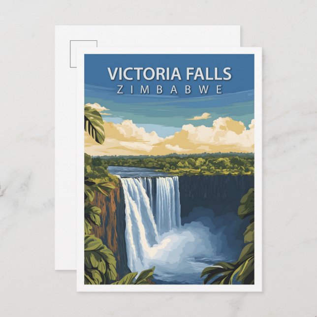 Postal Hermoso lugar Victoria Cataratas Zimbabue Viaje (Anverso / Reverso)