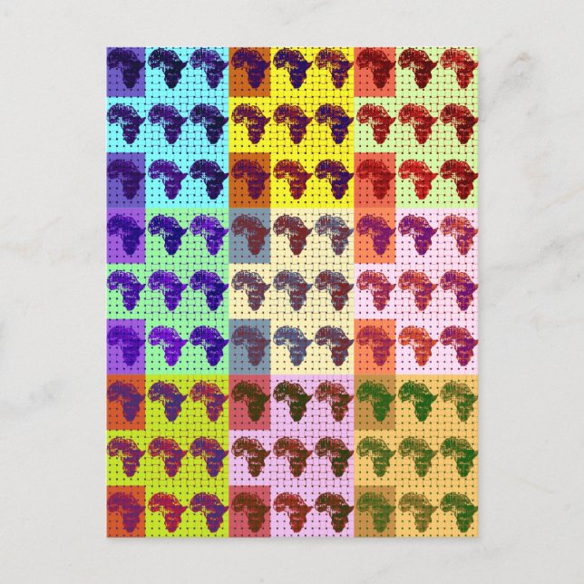 Postal Hermoso mapa africano de arte de Papanicolau revis (Anverso)