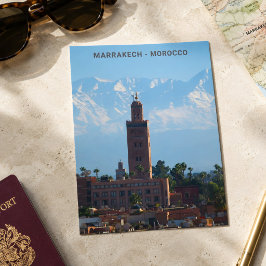 Postal Hermoso Marruecos Rojo Marrakech Montañas del Atla