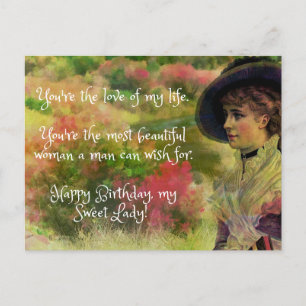 Postal Hermoso mensaje de esposo a esposa feliz cumpleaño