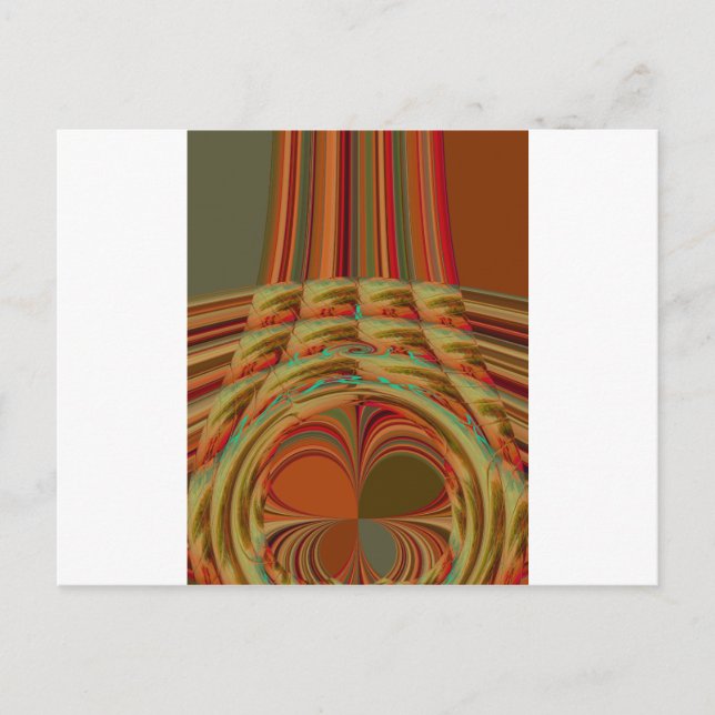 Postal Hermoso motivo marrón dorado tradicional africano (Anverso)