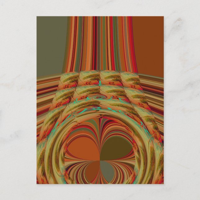 Postal Hermoso motivo marrón dorado tradicional africano (Anverso)