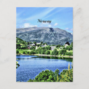 Postal Hermoso Noruega, paisaje escénico