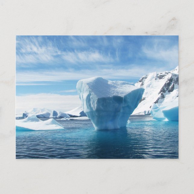 Postal Hermoso paisaje antártico con Iceberg (Anverso)