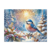 Hermoso paisaje de aves e invierno 6