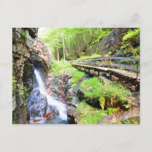 Postal Hermoso paisaje de cascada natural NH Postcard