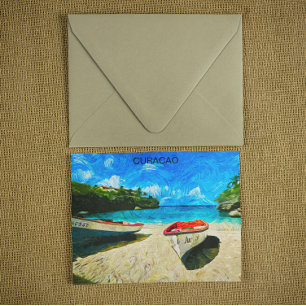 Postal Hermoso paisaje de Isla Tropical de Curacao