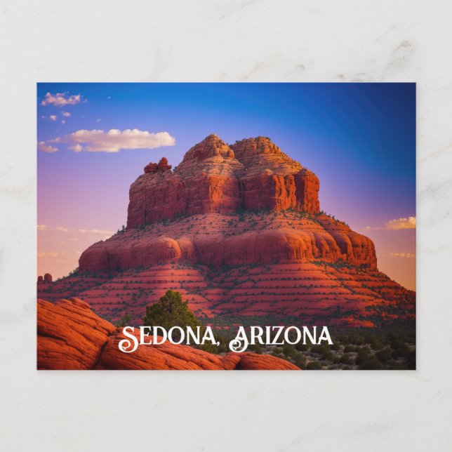 Postal Hermoso paisaje de Sedona Arizona Rojo Rocas Rojas (Anverso)