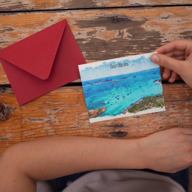 Postal Hermoso paisaje mediterráneo de Cerdeña Italia (sardinia landscape panorama view postcard)