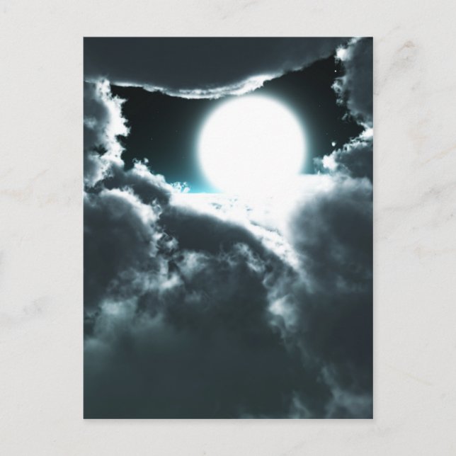Postal Hermoso paisaje nocturno de luna (Anverso)