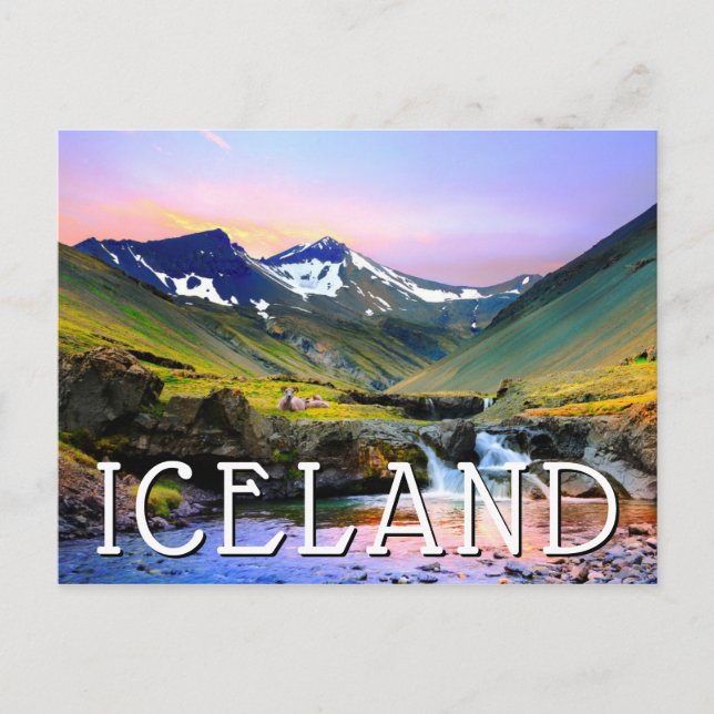Postal Hermoso paisaje paisajístico de Islandia (Anverso)