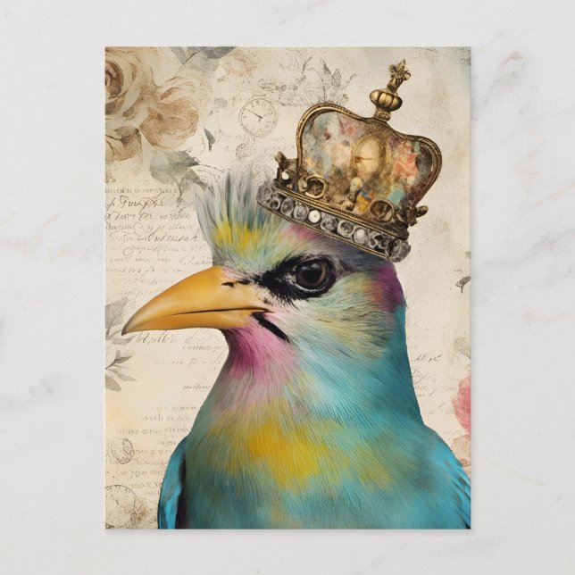 Postal Hermoso pájaro en una colonia de la Corona (Anverso)