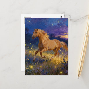 Postal Hermoso Palomino Año del Caballo 