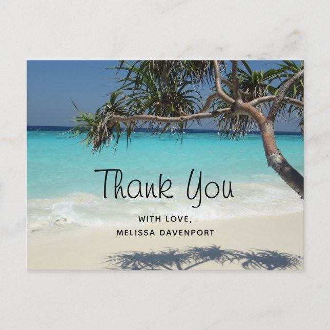 Postal Hermoso Parque Oceánico de Playa Tropical Gracias (Anverso)