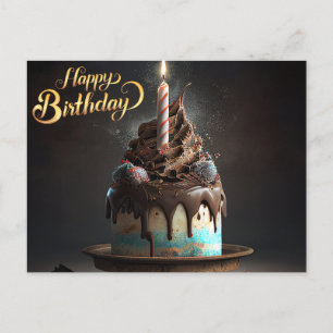 Postal Hermoso pastel regalos de feliz cumpleaños amor