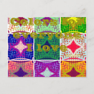 Postal Hermoso patrón de impresión a cuadros de verificac