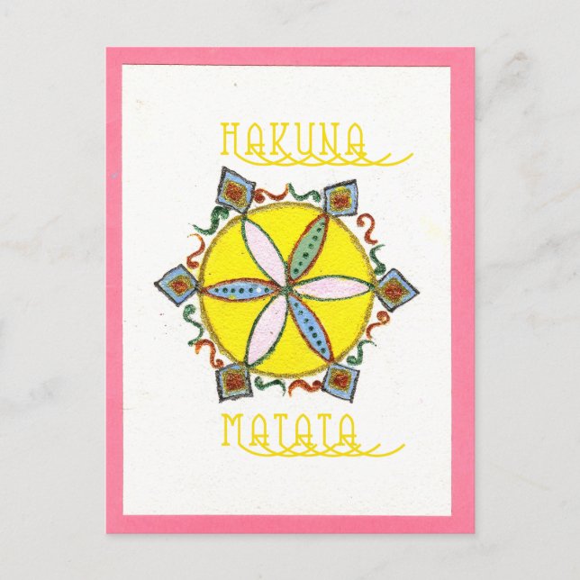 Postal Hermoso patrón de vectores florales estelares Insp (Anverso)