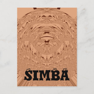 Postal Hermoso patrón vectorial de la cabeza del león afr