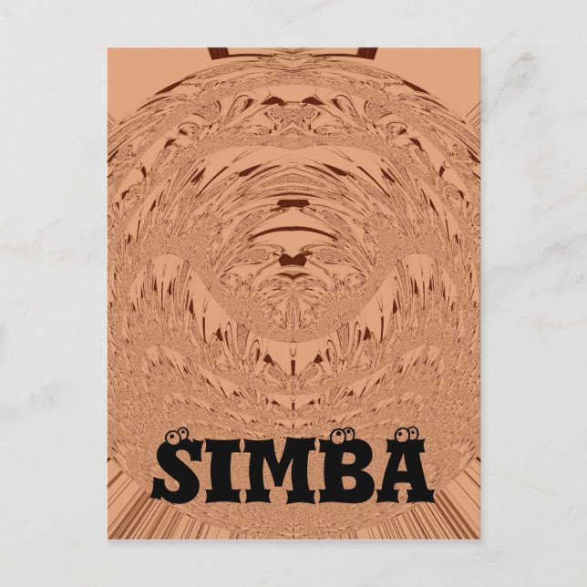 Postal Hermoso patrón vectorial de la cabeza del león afr (Anverso)