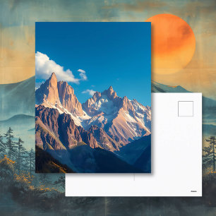 Postal Hermoso pico de montaña