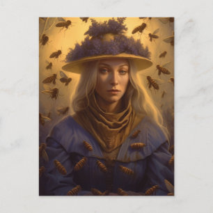 Postal Hermoso Protector de las Abejas Melíferas