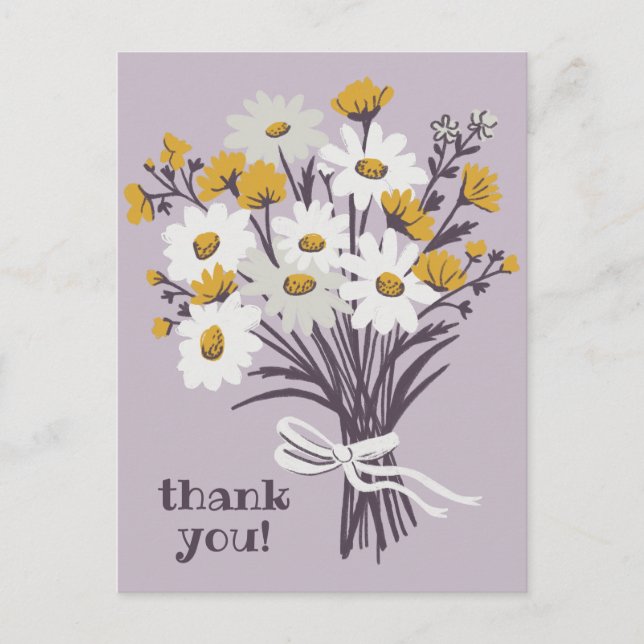 Postal Hermoso ramo de margaritas GRACIAS personalizado (Anverso)