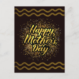 Postal Hermoso Relieve metalizado de oro feliz Día de la 