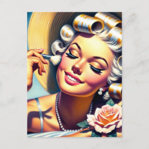 Postal Hermoso retrato Chica de época