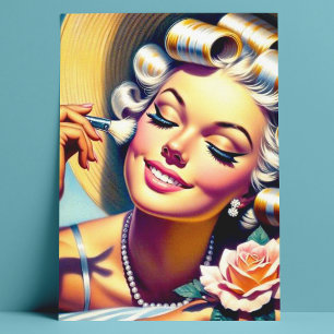 Postal Hermoso retrato Chica de época